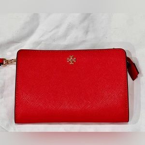 Tory Burch wristlet, coral color